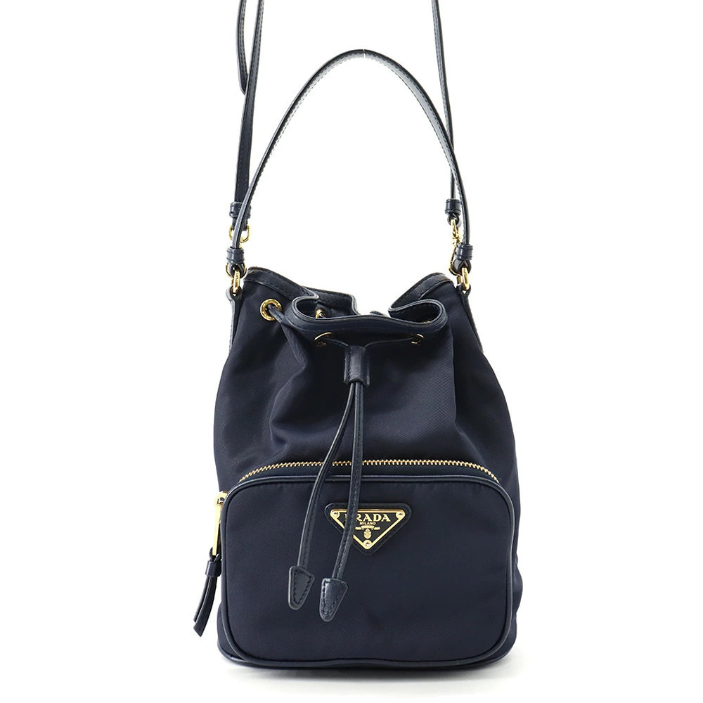 Prada Duet Drawstring Handbag Leather Bag
